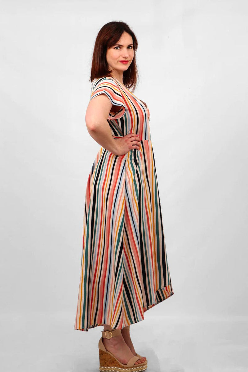 Candy stripe maxi store dress