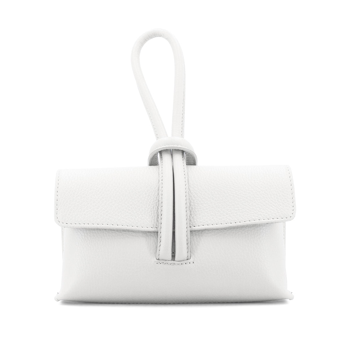 Rosita Italian white high quality leather handbag/ clutch purse