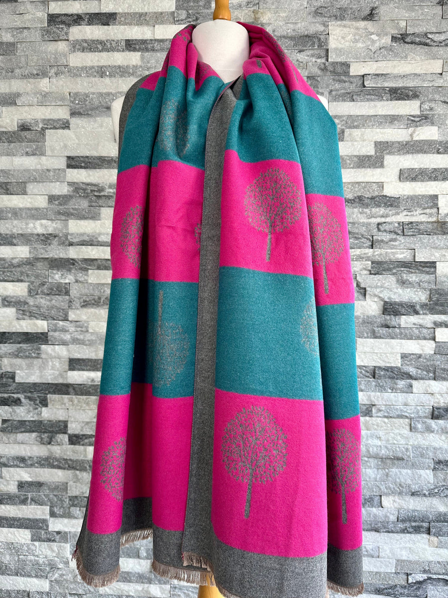 Soft Mulberry Tree Scarf Deep Pink 