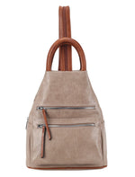 Load image into Gallery viewer, luscious scarves Backpacks Faux Vegan Leather Triangular Backpack with Double Front Pockets, Available in 10 winter colours.
