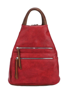 luscious scarves Backpacks Faux Vegan Leather Triangular Backpack with Double Front Pockets, Available in 10 winter colours.