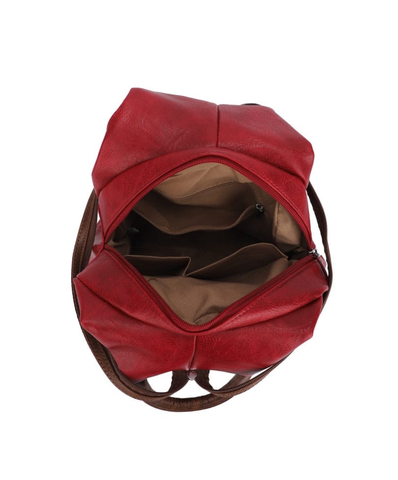 luscious scarves Backpacks Faux Vegan Leather Triangular Backpack with Double Front Pockets, Available in 10 winter colours.