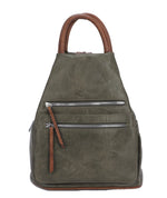 Load image into Gallery viewer, luscious scarves Backpacks Faux Vegan Leather Triangular Backpack with Double Front Pockets, Available in 10 winter colours.
