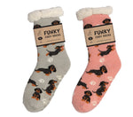 Load image into Gallery viewer, luscious scarves bed socks Sherpa Slipper Socks with Grips,  Funky Designs Ladies / Mens
