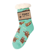 Load image into Gallery viewer, luscious scarves bed socks Sherpa Slipper Socks with Grips,  Funky Designs Ladies / Mens
