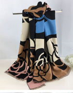 Load image into Gallery viewer, luscious scarves Black &amp; Blue Ladies Mackintosh Style Winter Wrap , Blanket Scarf.
