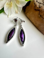 Load image into Gallery viewer, luscious scarves Earrings Miss Milly Silver and Purple Resin Drop Earrings FE551PPIP
