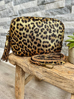 Load image into Gallery viewer, luscious scarves Genuine Italian Leather Animal Print Design Camera Bag , Crossbody.
