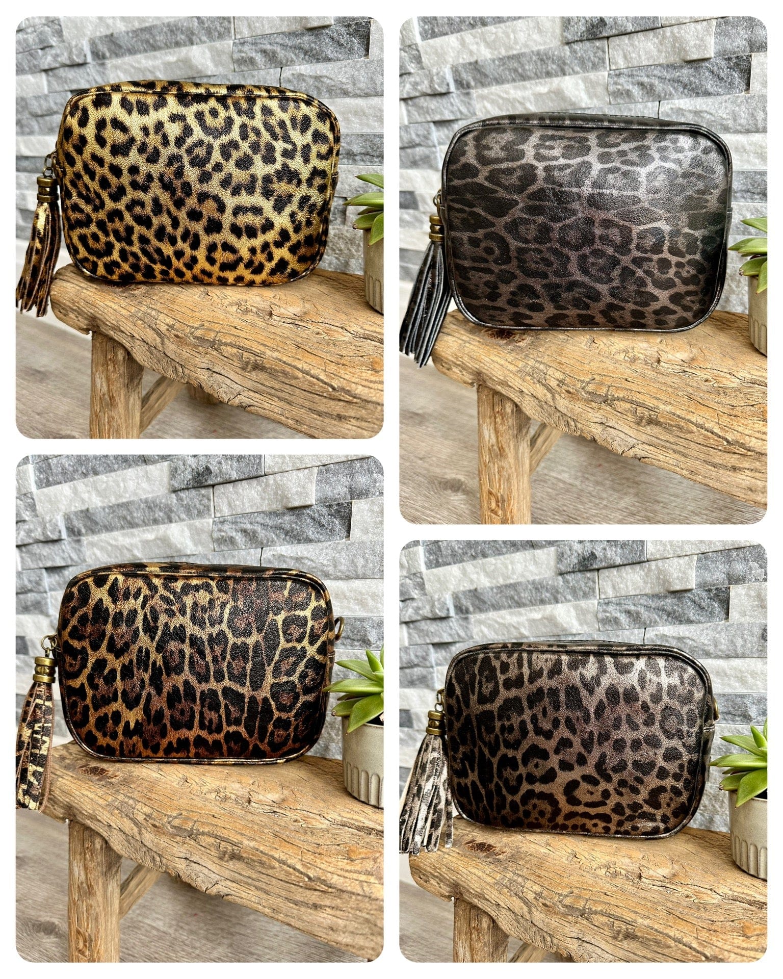 luscious scarves Genuine Italian Leather Animal Print Design Camera Bag , Crossbody.