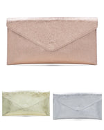 Load image into Gallery viewer, luscious scarves Genuine Italian Leather Metallic Envelope Clutch Bag , 3 Colours Available.
