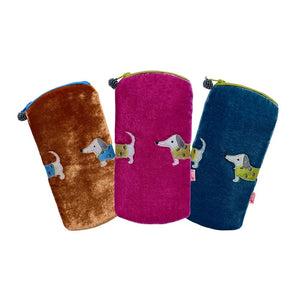 luscious scarves glasses case Lua Velvet Sausage Dog Glasses Case / Purse , 3 colours available