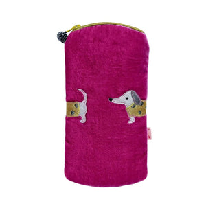 luscious scarves glasses case Pink Lua Velvet Sausage Dog Glasses Case / Purse , 3 colours available