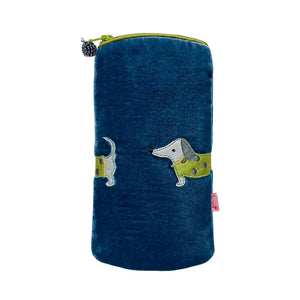 luscious scarves glasses case Teal Lua Velvet Sausage Dog Glasses Case / Purse , 3 colours available