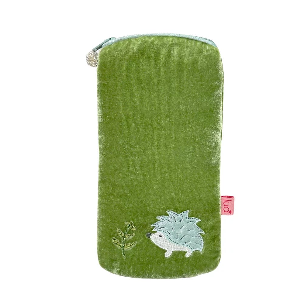 luscious scarves Green Lua Velvet Hedgehog Glasses Case / Purse , 3 colours available