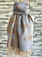 Load image into Gallery viewer, luscious scarves Ladies Hearts and Checks Reversible Scarf .
