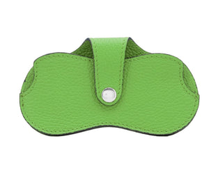 luscious scarves Lime Green Italian Leather Glasses Protector Case .