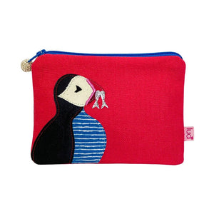 luscious scarves Lua Large Puffin Purse with a Zip Top  , Scarlett Red.