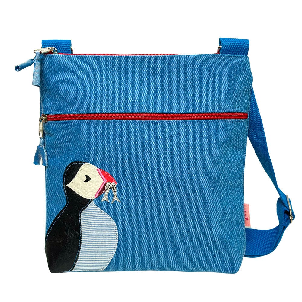 Lua Puffin Messenger Bag Crossbody Denim Blue. luscious scarves