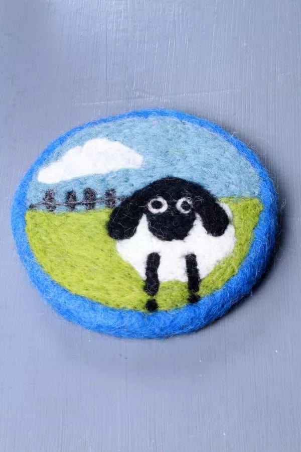 luscious scarves Pachamama Flock Of Sheep Coaster  Pk 4, Fairtrade