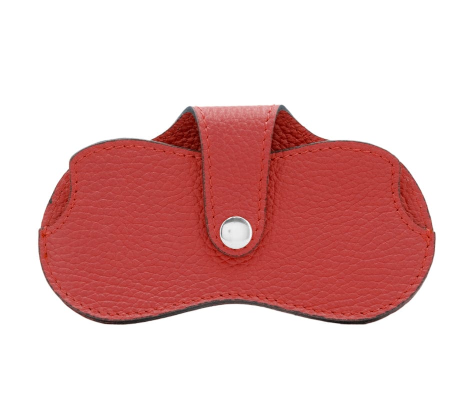 luscious scarves Red Italian Leather Glasses Protector Case .