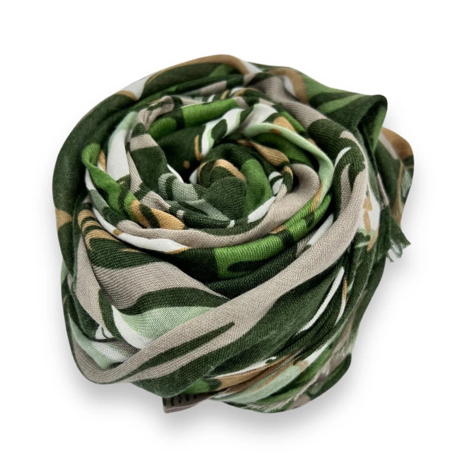 luscious scarves Scarves Ladies Lily Print Scarf with Autumn Theme , Green