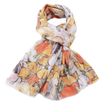 Load image into Gallery viewer, luscious scarves Scarves Poppy Blooms Meadow Scarf, Orange, Green and White
