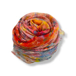 Load image into Gallery viewer, luscious scarves Scarves Vibrant Coral and Orange Mosaic Print Scarf, Light Weight .
