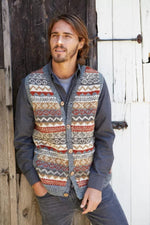 Load image into Gallery viewer, luscious scarves Wool clothing Pachamama Mens Classic Fairisle Waistcoat, Handmade, Fairtrade.
