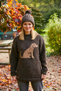 luscious scarves wool jumpers S Pachamama Labrador Dog Unisex Sweater Jumper, Handmade, Fairtrade