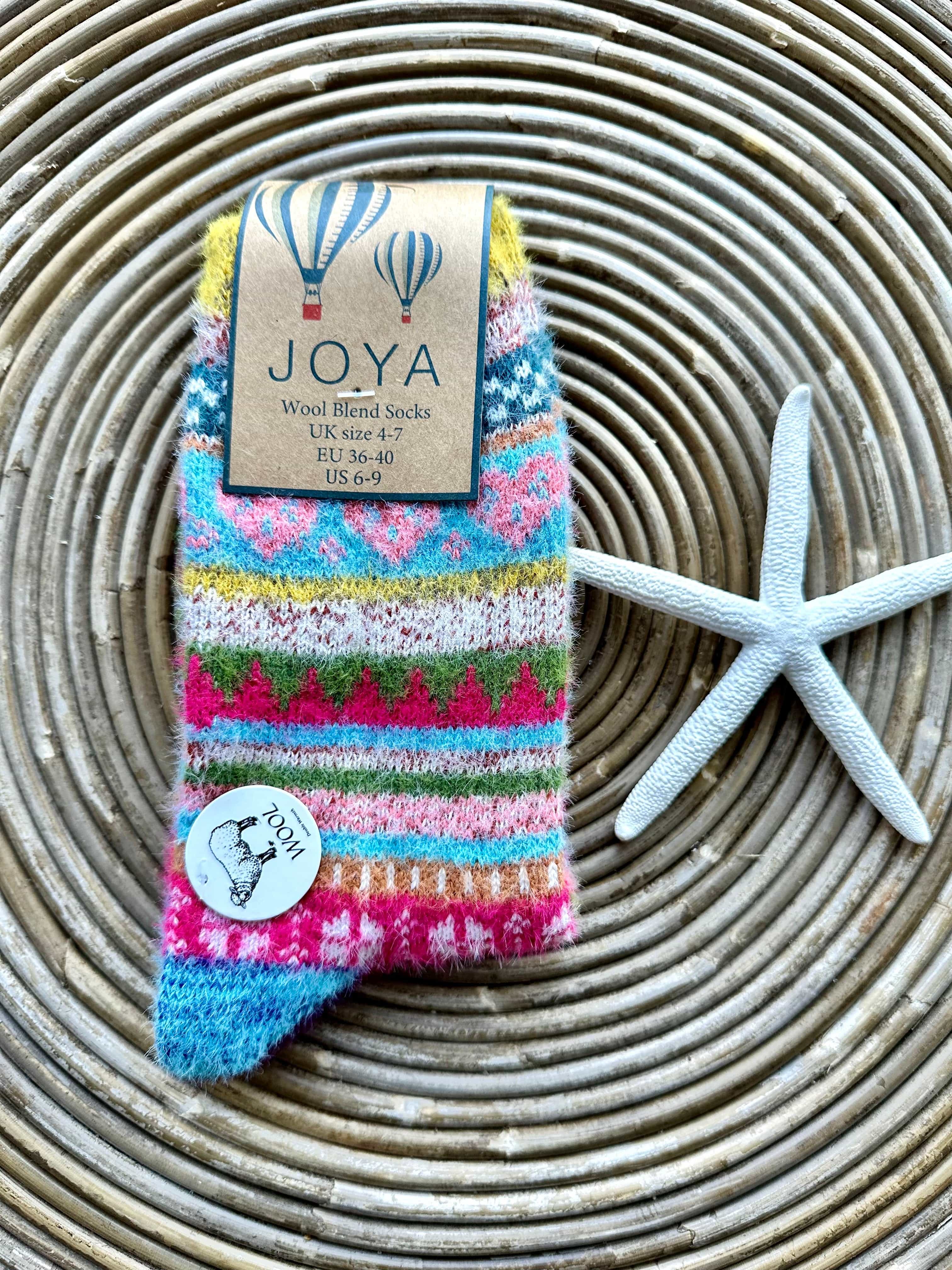 luscious scarves wool socks Joya Brightly Coloured Scandi Wool Blend Ladies Socks WS395