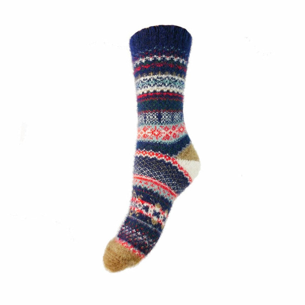 luscious scarves wool socks Joya Multi Coloured Scandi Wool Blend Women's Socks WS547