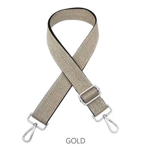 lusciousscarves Apparel & Accessories Gold plain Slim Interchangeable Canvas Hand bag Straps with Silver Hardware