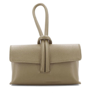 lusciousscarves Beige Italian Leather Clutch Bag , Evening Bag with Loop Handle, Available in 30 Colours