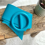 Load image into Gallery viewer, lusciousscarves Belts Turquoise Ladies Leather Circle Buckle Belt
