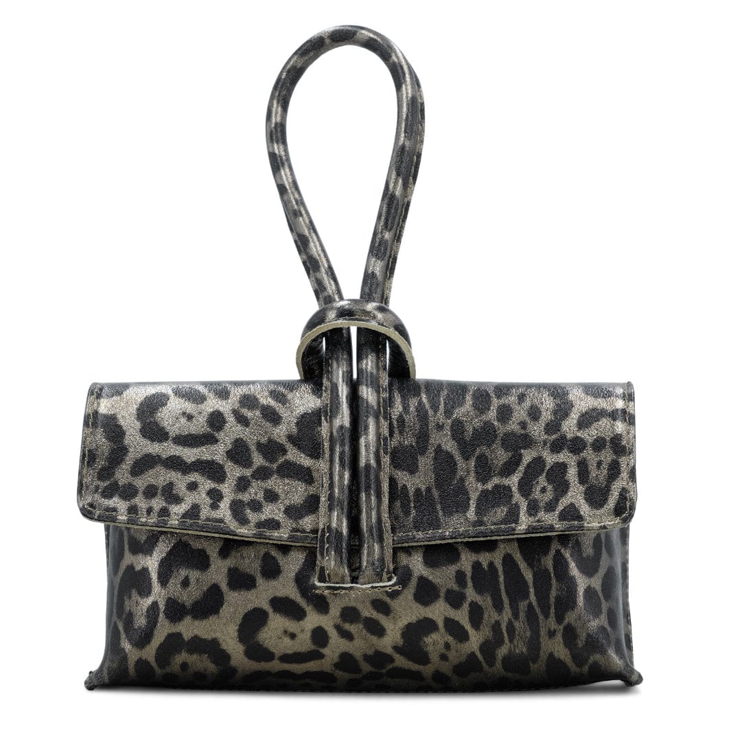 lusciousscarves Bronze Animal Print Italian Leather Clutch Bag , Evening Bag with Loop Handle, Available in 30 Colours