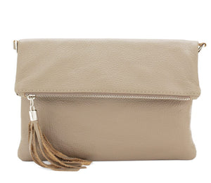 Italian Leather Fold Over Clutch Bag with Tassel Available in 17 Colo luscious scarves