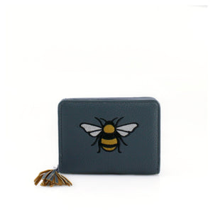 lusciousscarves Embroidered Bee Wallet Zip Purse