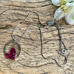 Load image into Gallery viewer, lusciousscarves Earrings Miss Milly Pink &amp; Zebra Heart Hoop Necklace FN543
