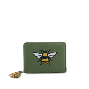 lusciousscarves Embroidered Bee Wallet Zip Purse