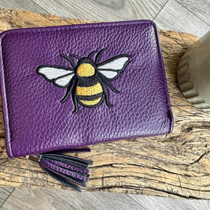 lusciousscarves Embroidered Bee Wallet Zip Purse