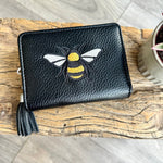 Load image into Gallery viewer, lusciousscarves Embroidered Bee Wallet Zip Purse
