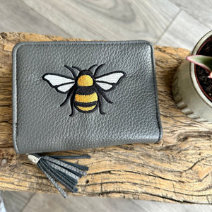 lusciousscarves Embroidered Bee Wallet Zip Purse