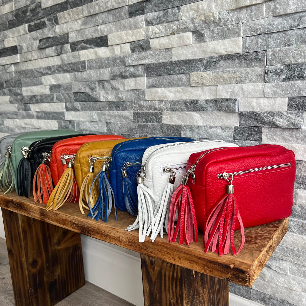 Italian Leather Handbags Bamboo Handle Bag Genuine Leather 
