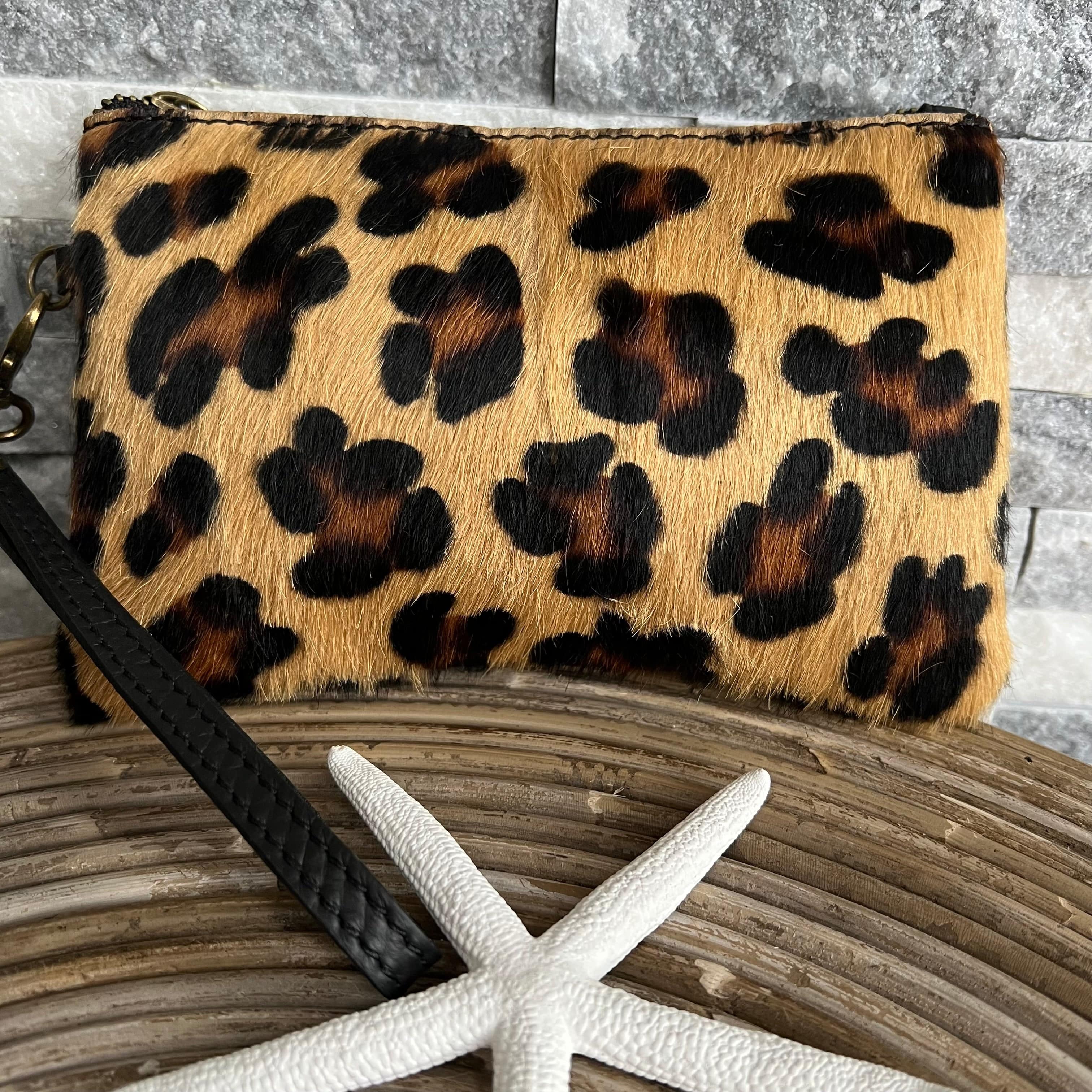 Juicy Couture Cheetah Wristlet Clutch Purse black gold/copper Leopard print  | eBay