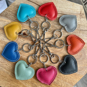 lusciousscarves Handbags Small Leather Heart Padded Keyring.