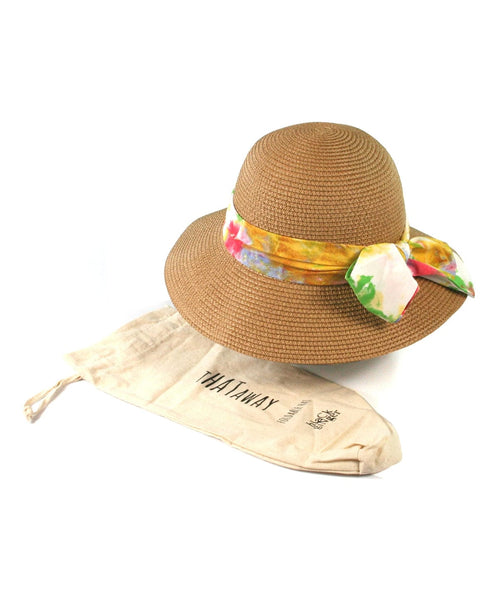 Ladies Cloche Style Foldable , Packable Sun Hat Natural Coloured with –  lusciousscarves