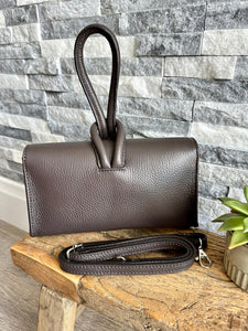 lusciousscarves Italian Leather Clutch Bag , Evening Bag with Loop Handle, Available in 30 Colours