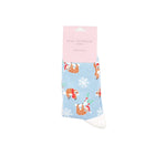 Load image into Gallery viewer, lusciousscarves Ladies Christmas Sloths Design Bamboo Socks - Blue
