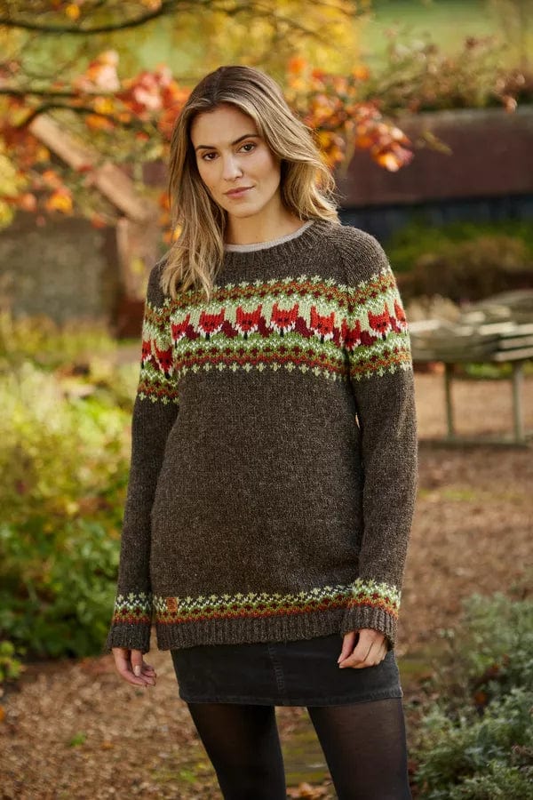 Pachamama Womens Fox Sweater, Jumper, Hand Knitted, Fair Trade ...