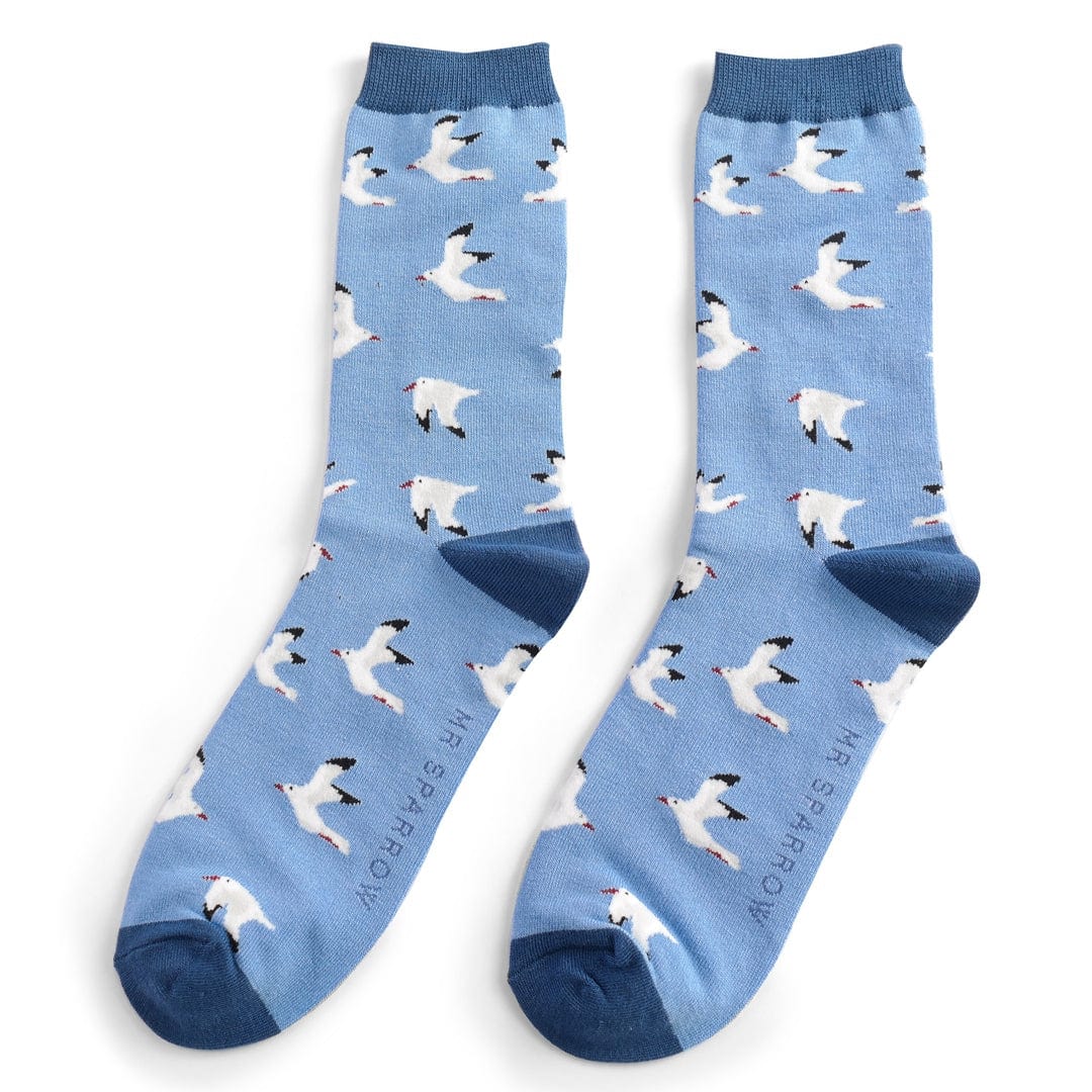 Men's Bamboo Socks , Mr Sparrow Seagull's Design , Sky Blue ...